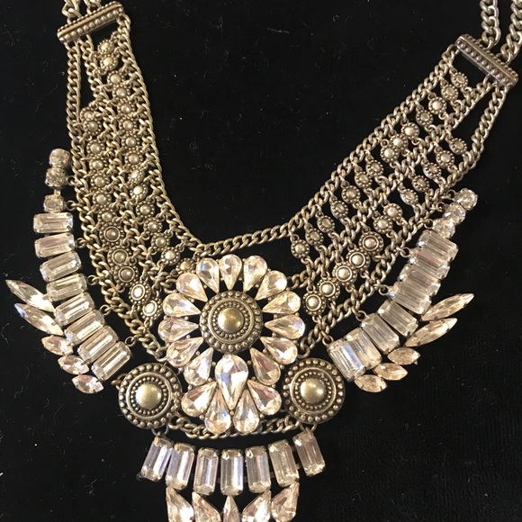 Vintage diamond rhinestone statement necklace - Picture 3 of 3